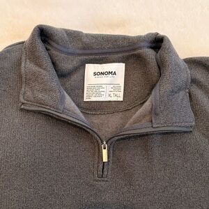 NWT XL Tall Sonoma Men's Charcoal Zip-Up Sweater